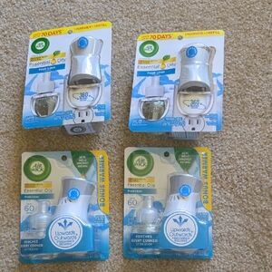 AIR WICK Fresh Linen Plug In Warmer + Refills 4 Pack Bundle NEW Sealed